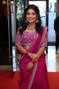 actress gouri kishan in a pink lehenga choli attending a movie function