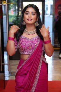 actress gouri kishan in a pink lehenga choli attending a movie function