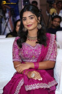 actress gouri kishan in a pink lehenga choli attending a movie function