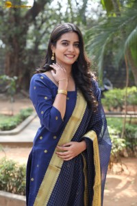 actress Gouri Priya looking pretty in a blue salwar