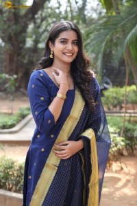 actress Gouri Priya looking pretty in a blue salwar