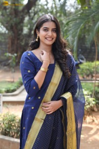 actress Gouri Priya looking pretty in a blue salwar