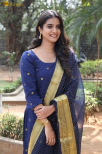 actress Gouri Priya looking pretty in a blue salwar