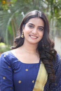 actress Gouri Priya looking pretty in a blue salwar