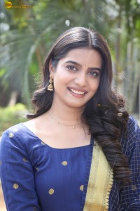 actress Gouri Priya looking pretty in a blue salwar