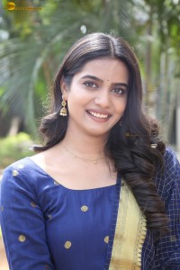 actress Gouri Priya looking pretty in a blue salwar