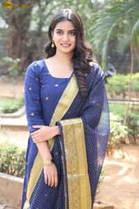 actress Gouri Priya looking pretty in a blue salwar