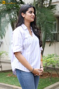 tollywood actress sri gouri priya beautiful in a white shirt and blue denim jeans
