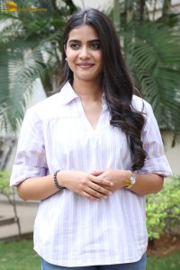 tollywood actress sri gouri priya beautiful in a white shirt and blue denim jeans