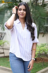 tollywood actress sri gouri priya beautiful in a white shirt and blue denim jeans