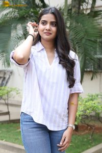tollywood actress sri gouri priya beautiful in a white shirt and blue denim jeans