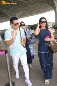 Bollywood star Govinda spotted with his family at Mumbai Airport