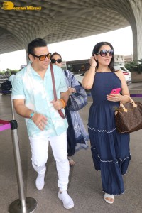 Bollywood star Govinda spotted with his family at Mumbai Airport