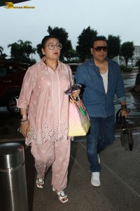 Govinda and his wife Sunita Ahuja were spotted at Mumbai Airport on Sep 7, 2023