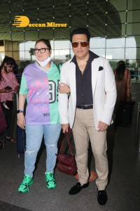 Govinda and Sunita Ahuja at Airport on March 5, 2022