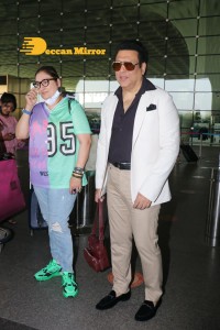 Govinda and Sunita Ahuja at Airport on March 5, 2022