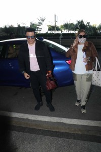 Bollywood Superstar Govinda Surprised by Photographers with a Birthday Cake at Airport on December 20