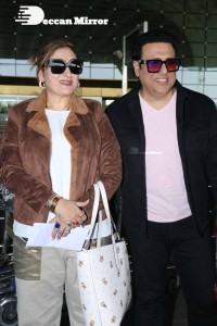 Bollywood Superstar Govinda Surprised by Photographers with a Birthday Cake at Airport on December 20