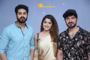 Telugu Movie Grey Press Meet attended by cast Ali Reza, Aravind Krishna, and Urvashi Rai