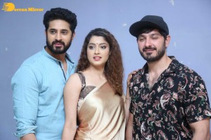 Telugu Movie Grey Press Meet attended by cast Ali Reza, Aravind Krishna, and Urvashi Rai