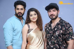 Telugu Movie Grey Press Meet attended by cast Ali Reza, Aravind Krishna, and Urvashi Rai