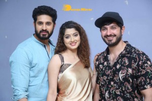 Telugu Movie Grey Press Meet attended by cast Ali Reza, Aravind Krishna, and Urvashi Rai