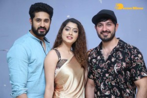 Telugu Movie Grey Press Meet attended by cast Ali Reza, Aravind Krishna, and Urvashi Rai