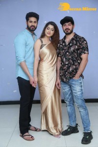 Telugu Movie Grey Press Meet attended by cast Ali Reza, Aravind Krishna, and Urvashi Rai