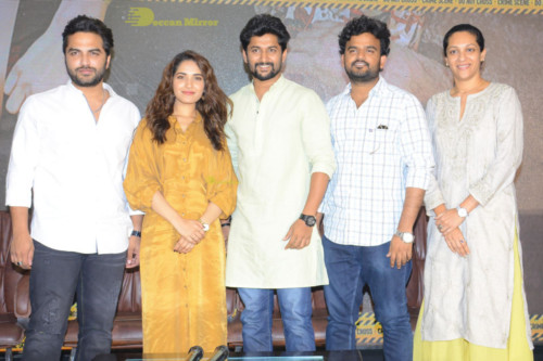 Telugu Movie HIT cast and crew Press Meet attended by Ruhani Sharma, Vishwak Sen and Nani