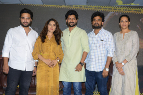 Telugu Movie HIT cast and crew Press Meet attended by Ruhani Sharma, Vishwak Sen and Nani