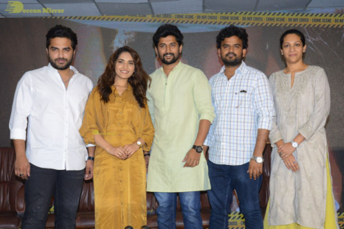 Telugu Movie HIT cast and crew Press Meet attended by Ruhani Sharma, Vishwak Sen and Nani