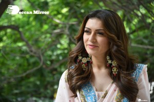 Actress Hansika Motwani smilingly poses for pictures
