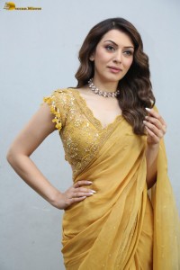 actress Hansika Motwani dazzles in a yellow saree