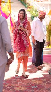 actress hansika motwani beautiful in a orange dress