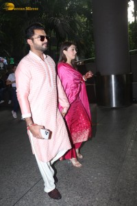 Indian Actress Hansika Motwani spotted with her husband Sohael Khaturiya at Mumbai Airport