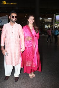 Indian Actress Hansika Motwani spotted with her husband Sohael Khaturiya at Mumbai Airport