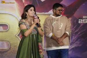 Hanuman 3D Press Meet attended by Teja Sajja, Amritha Aiyer, and Sai Dharam Tej