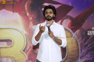 Hanuman 3D Press Meet attended by Teja Sajja, Amritha Aiyer, and Sai Dharam Tej