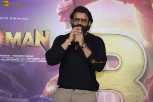 Hanuman 3D Press Meet attended by Teja Sajja, Amritha Aiyer, and Sai Dharam Tej