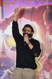 Hanuman 3D Press Meet attended by Teja Sajja, Amritha Aiyer, and Sai Dharam Tej