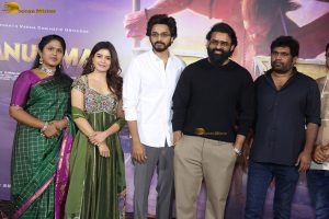 Hanuman 3D Press Meet attended by Teja Sajja, Amritha Aiyer, and Sai Dharam Tej