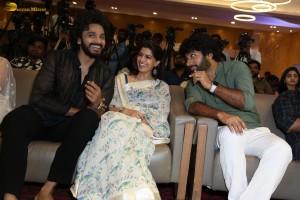 Hanuman Gratitude Meet attended by Teja Sajja, Amritha Aiyer, and Varalaxmi Sarathkumar