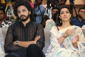 Hanuman Gratitude Meet attended by Teja Sajja, Amritha Aiyer, and Varalaxmi Sarathkumar