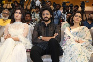 Hanuman Gratitude Meet attended by Teja Sajja, Amritha Aiyer, and Varalaxmi Sarathkumar