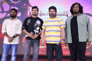 Hanuman Gratitude Meet attended by Teja Sajja, Amritha Aiyer, and Varalaxmi Sarathkumar