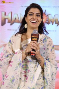 Hanuman Gratitude Meet attended by Teja Sajja, Amritha Aiyer, and Varalaxmi Sarathkumar