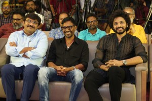 Hanuman Gratitude Meet attended by Teja Sajja, Amritha Aiyer, and Varalaxmi Sarathkumar