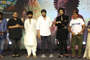 Hanuman Pre-Release Function attended by Teja Sajja, Amritha Aiyer, Varalaxmi Sarathkumar, and Chiranjeevi