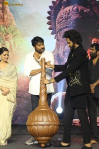 Hanuman Pre-Release Function attended by Teja Sajja, Amritha Aiyer, Varalaxmi Sarathkumar, and Chiranjeevi