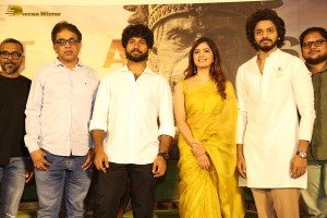 Hanuman Teaser Launch attended by Amritha Aiyer and Teja Sajja